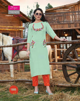 Diya Trends Fusion Vol-1 Kurti With Bottom Catalog Collection