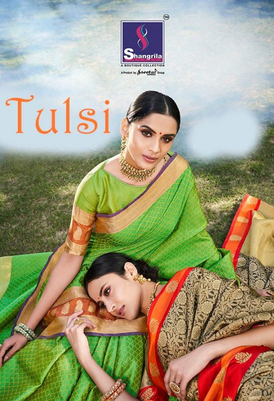 Shangrila Tulsi Pure Banarasi Jari Weaving Silk Saree Catalog Collection