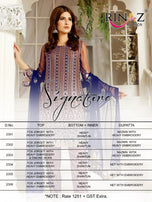 Rinaz Fashion Signature Pakistani Style Salwar Kameez Catalog