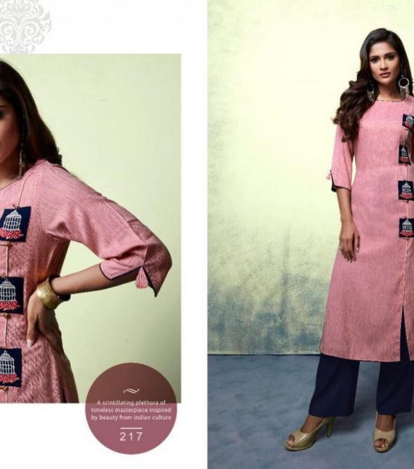 Top Dot Sheen Handloom Rayon Cotton Kurti Catalog