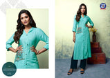 Top Dot Sheen Handloom Rayon Cotton Kurti Catalog