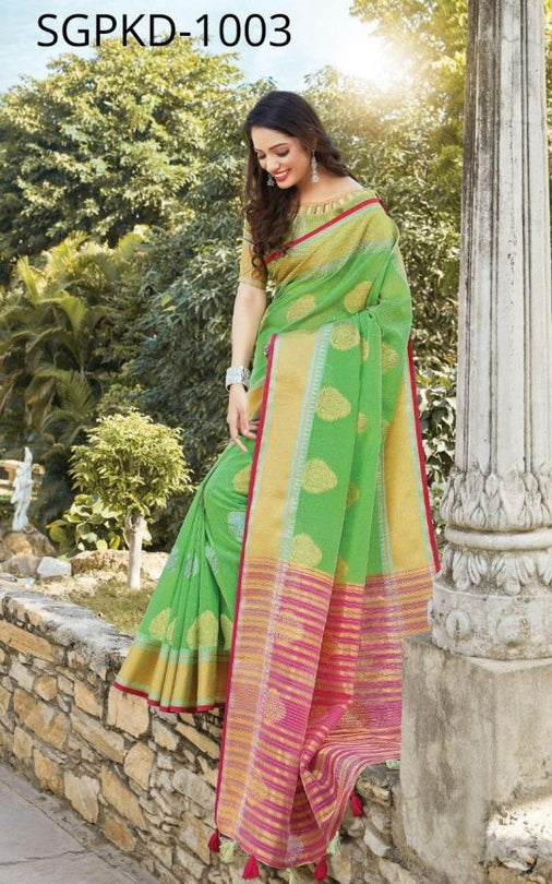 Sangam Pankhudi Vol 2 Linen Cotton Saree