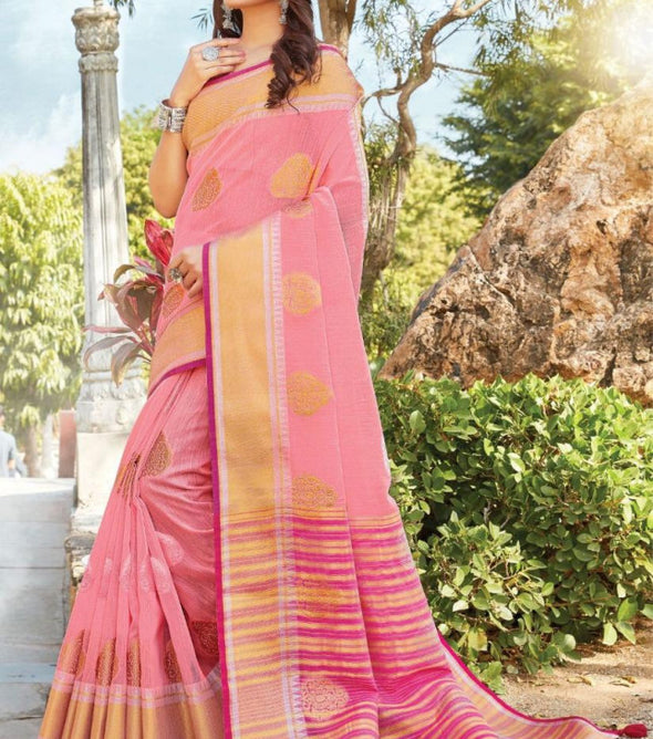 Sangam Pankhudi Vol 2 Linen Cotton Saree