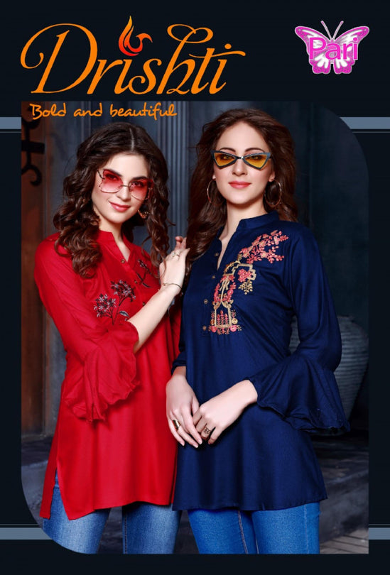 Pari Fashion Drishti Rayon Western Tops Catalog