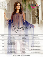 Rinaz Fashion Launch Signature Georgette Pakistani Suits Catalpog Collection