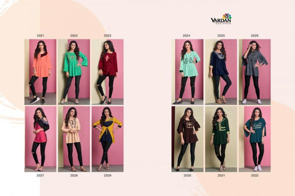 Vardan Designer Ira Vol-2 Western Top Catalog Collection