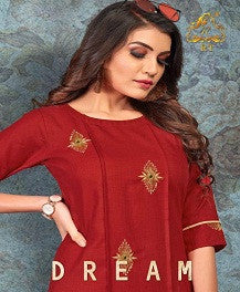 Rt Dream Casual Wear Straight Cut Kurti Catalog Collection