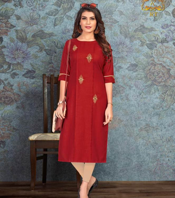 Rt Dream Casual Wear Straight Cut Kurti Catalog Collection