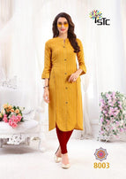 Stc Fantasy Lining Rayon Designer Kurtis Catalog Collection