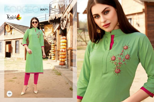 Kajri Touchwood-1 Rayon Exclusive Stiched Kurtis Catalog Collection