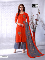 Vee feb Senorita-1 Rayon Work Readymade Salwar Catalog Collection