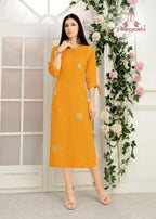 Dhanyawad Nazakat-4 Slub Rayon Work Designer Kurtis Catalog Collection