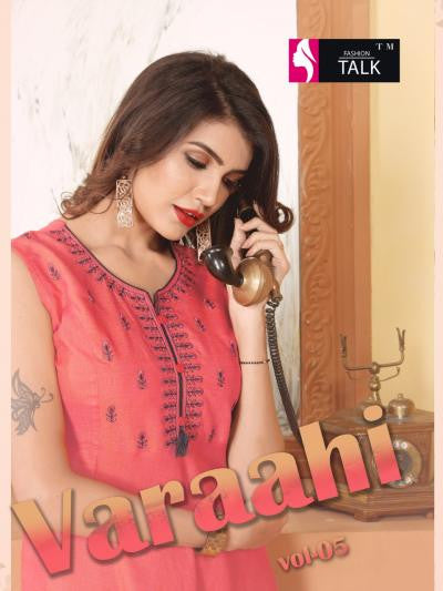 Fashion Talk Varaahi-5 Rayon Designer Kurtis Catalog Collection