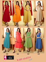 Fashion Talk Varaahi-5 Rayon Designer Kurtis Catalog Collection