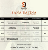 Sharaddha Desginer Sana Safina Cotton Collection Pakistani Style Dress Material Catalog