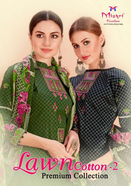 Mishri Creation Lawn Cotton Vol-2 Premium Collection Catalog