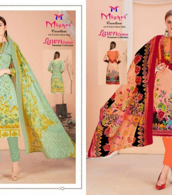 Mishri Creation Lawn Cotton Vol-2 Premium Collection Catalog