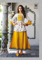 Kiana Zara Cotton and Rayon Fancy Kurti Catalog Collection