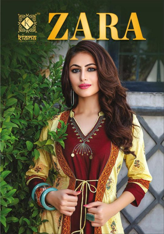 Kiana Zara Cotton and Rayon Fancy Kurti Catalog Collection