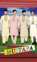 Mustafa Pathani Vol-3 Fancy with work dyed cotton pathani Mens wear