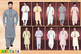 Mustafa Pathani Vol-4 Fancy with work dyed cotton pathani Mens wear