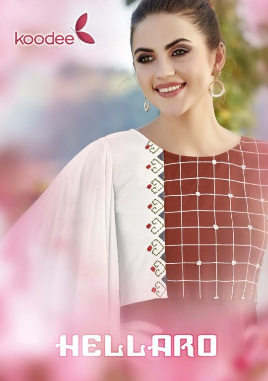 Koodee Hellaro Full Stich Gown Type Kurti Catalog