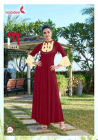 Koodee Hellaro Full Stich Gown Type Kurti Catalog