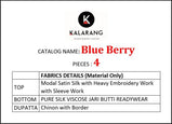 Kalarang Blue Berry Satin Silk Lehanga Style Festive Suit Catalog Collection