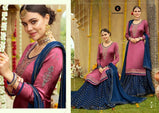 Kalarang Blue Berry Satin Silk Lehanga Style Festive Suit Catalog Collection