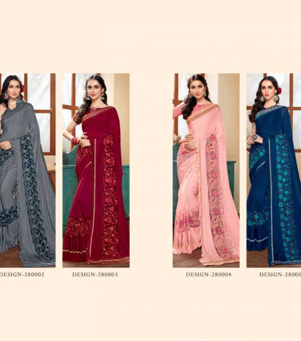 Saroj Richie Rich Lycra Fancy Saree Catalog Collection