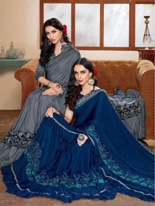 Saroj Richie Rich Lycra Fancy Saree Catalog Collection