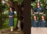 Subh Nach Baliye Miror Work Designer Slub Kurtis Catalog Collection