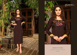 Subh Nach Baliye Miror Work Designer Slub Kurtis Catalog Collection