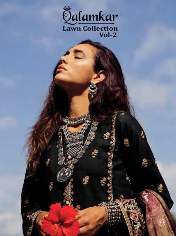 Shree Fabs Qalamkar Lawn Collection Vol-2 Pakistani Style Dress Material Catalog