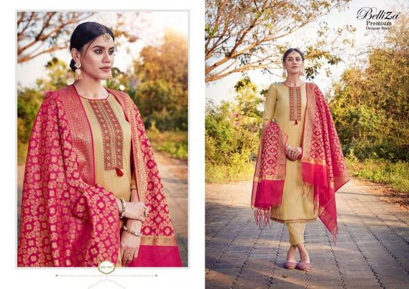 Belliza Shamia Pure Cotton Premium Banarsi Dupatta Dress Collection