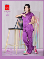 Kavyansika 1017 Satin Plain Night Suit Collection