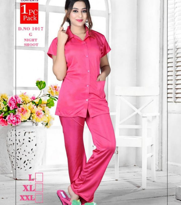 Kavyansika 1017 Satin Plain Night Suit Collection