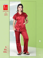 Kavyansika 1017 Satin Plain Night Suit Collection