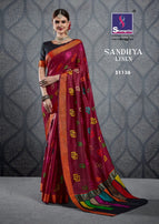 Shangrila Sandhya Linen Printed Saree Catalog Collection
