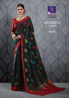 Shangrila Sandhya Linen Printed Saree Catalog Collection