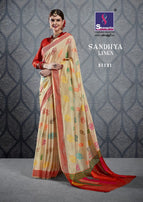 Shangrila Sandhya Linen Printed Saree Catalog Collection