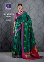 Shangrila Sandhya Linen Printed Saree Catalog Collection