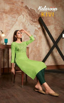 Kalaroop Kivi Two Tone Rayon Readymade Kurtis Catalog Collection