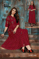 Blue Hill Bournville 2 Rayon And Foil Print Kurtis Catalog Collection