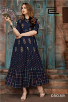 Blue Hill Bournville 2 Rayon And Foil Print Kurtis Catalog Collection
