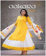 Aakara Gold 16 Stylish Kurti Dupatta And Pant Ready  Lack Work Ready Made Catalog Collection