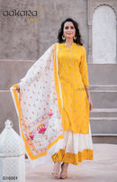 Aakara Gold 16 Stylish Kurti Dupatta And Pant Ready  Lack Work Ready Made Catalog Collection