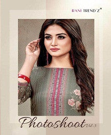 Rani Trendz Photoshoot 3 Designer Rayon Silk And Handwork Kurti Catalog Collection