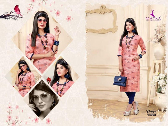 Mayra Priya 14 KG Rayon Printed Kurti Catalog Colllecton