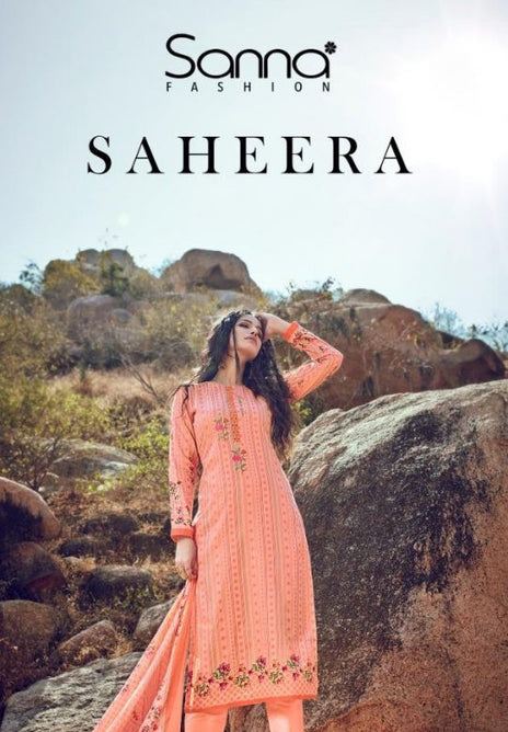 Sanna Saheera Pure Az Cotton Jam Satin Dress Material Catalog Collection